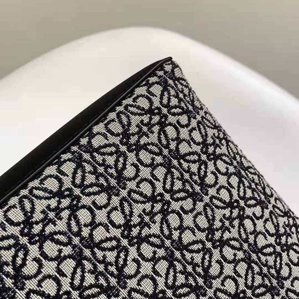 Loewe Women Square Tote Bag in Anagram Jacquard and Calfskin-Black - image 6