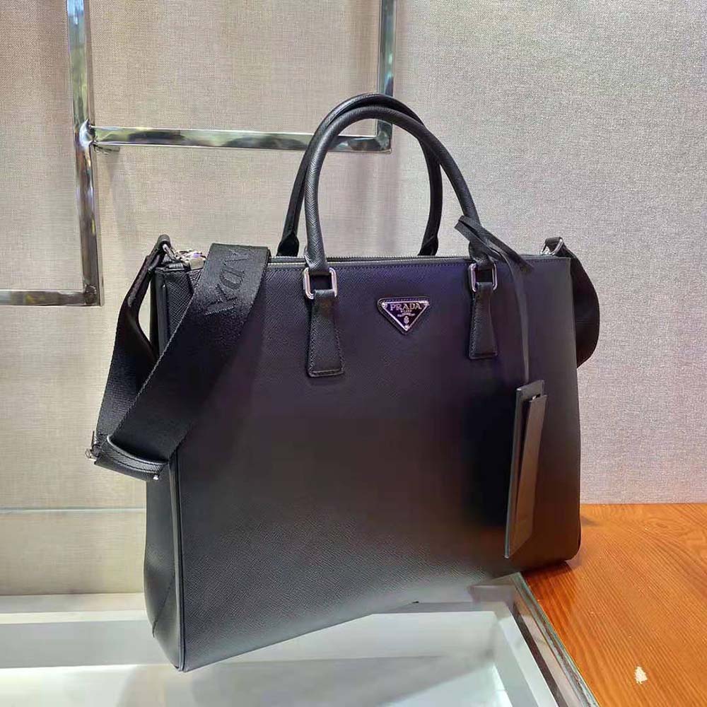 Prada Men Saffiano Leather Prada Galleria Bag-Black - image 4