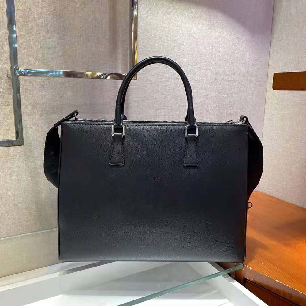 Prada Men Saffiano Leather Prada Galleria Bag-Black - image 5