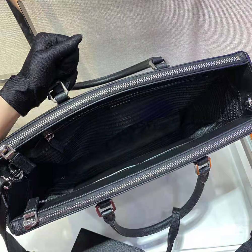 Prada Men Saffiano Leather Prada Galleria Bag-Black - image 8