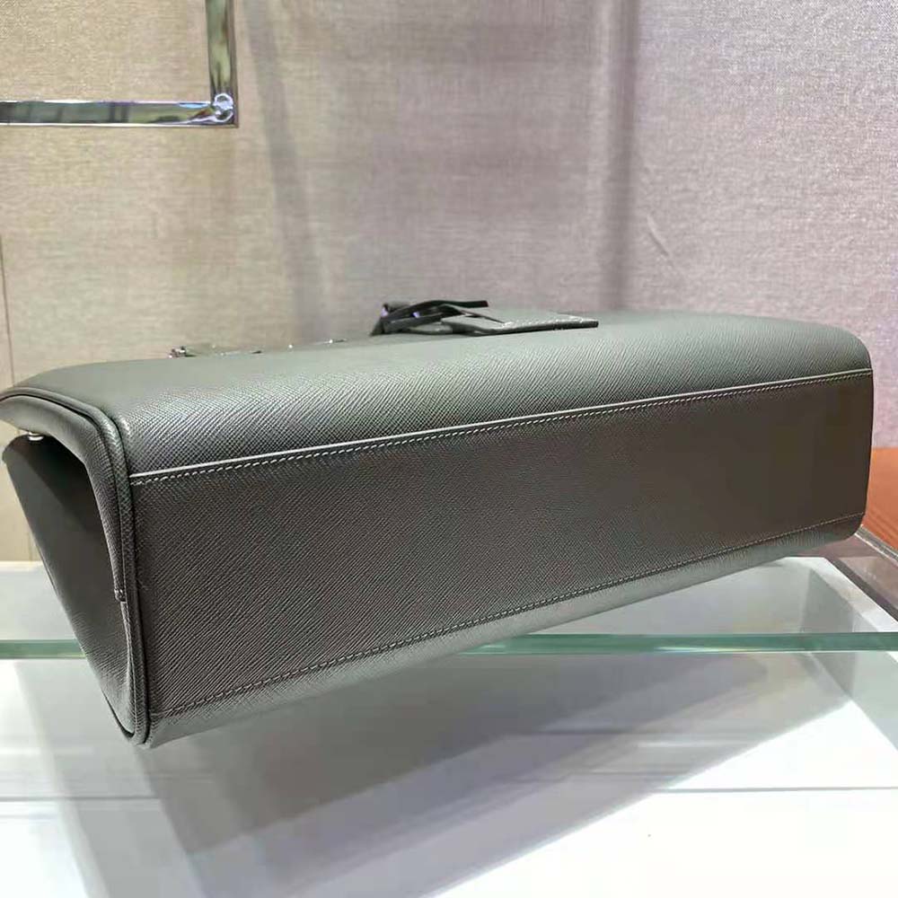 Prada Men Saffiano Leather Prada Galleria Bag-Silver - image 6