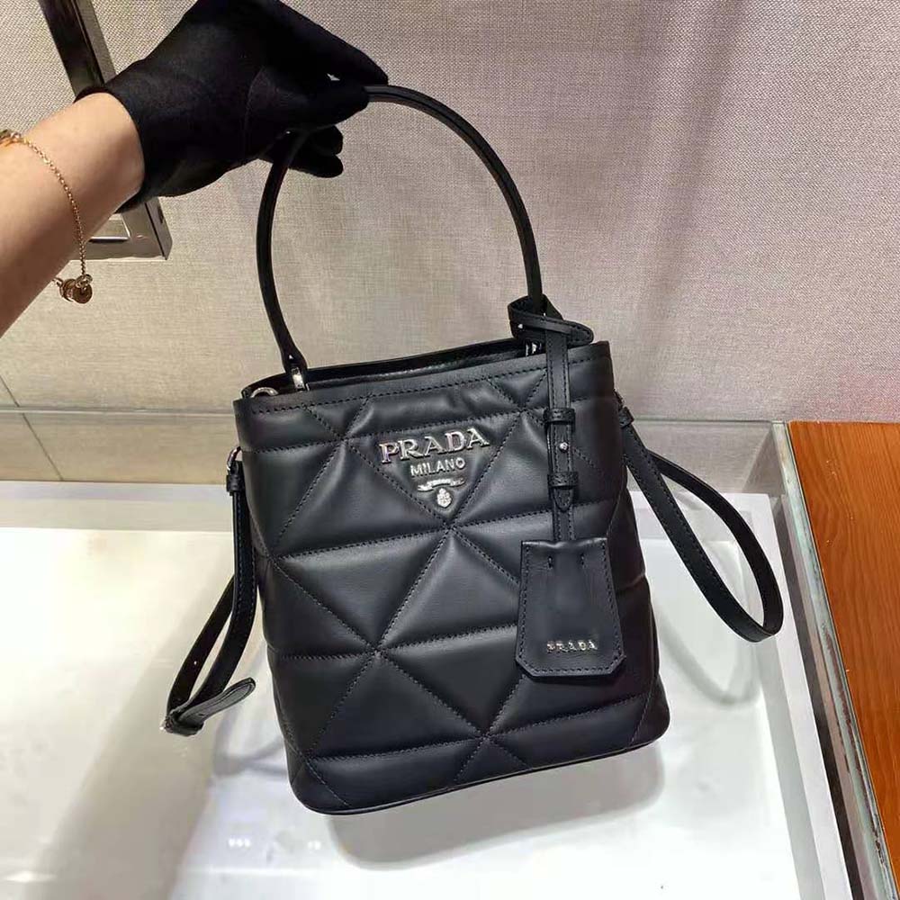 Prada Women Bucket Design Spectrum Leather Bag-Black - image 5