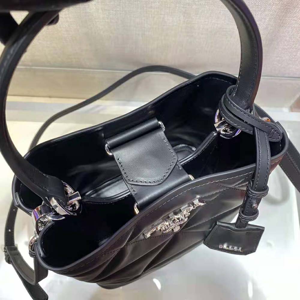 Prada Women Bucket Design Spectrum Leather Bag-Black - image 8