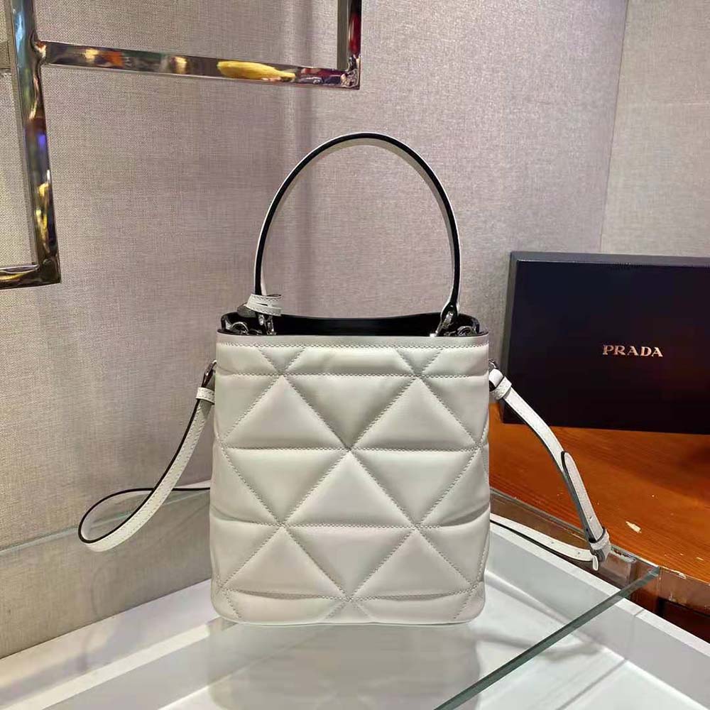 Prada Women Bucket Design Spectrum Leather Bag-White - image 5