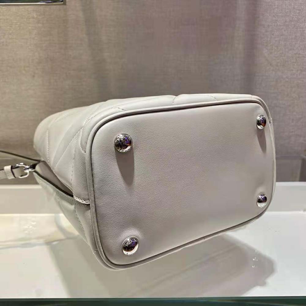 Prada Women Bucket Design Spectrum Leather Bag-White - image 7