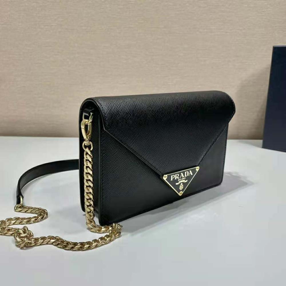 Prada Women Saffiano Leather Shoulder Bag-Black - image 5