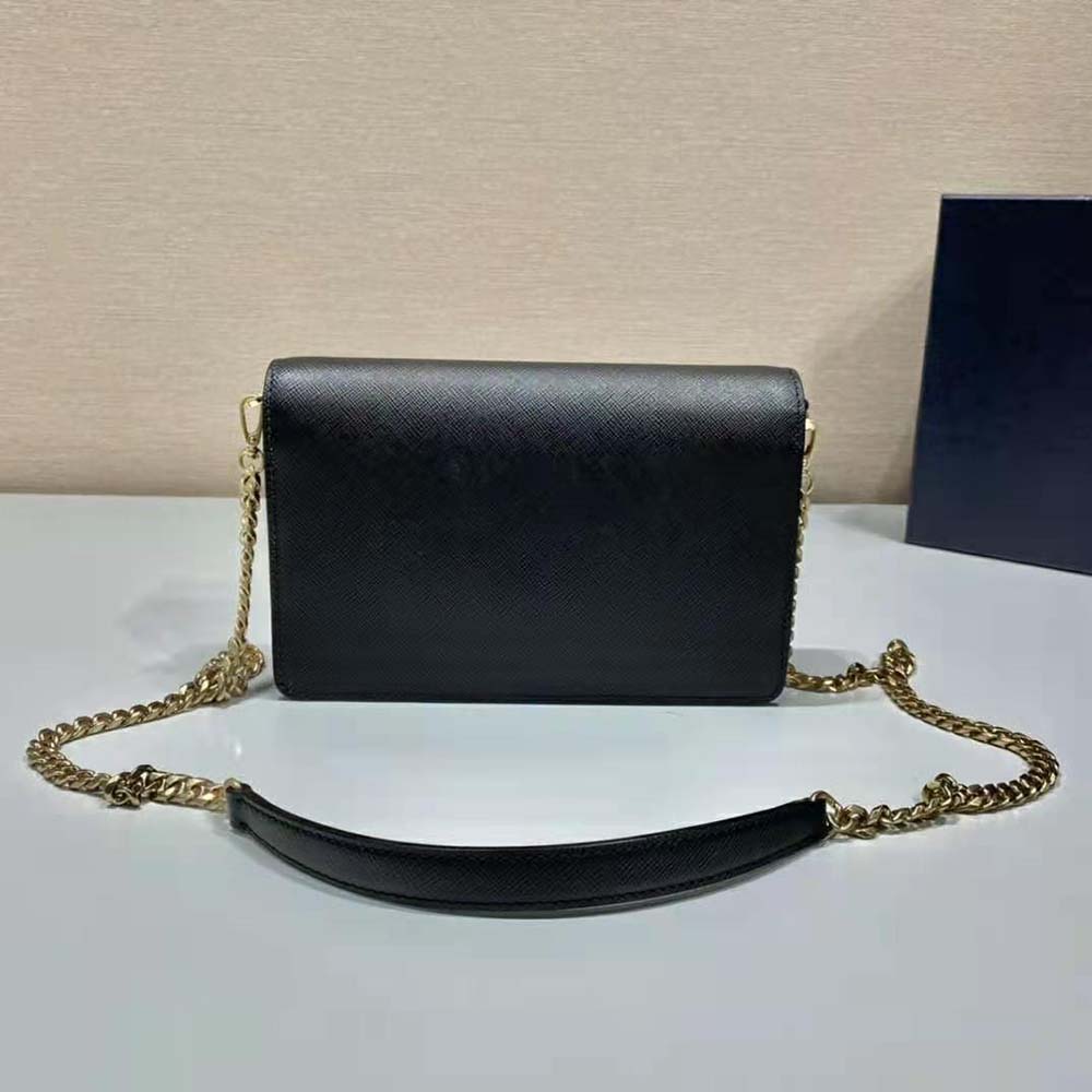 Prada Women Saffiano Leather Shoulder Bag-Black - image 4