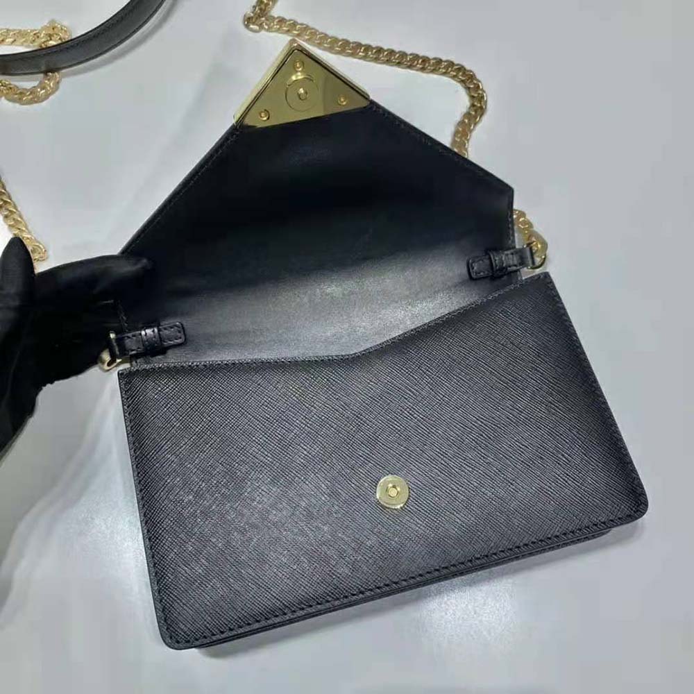 Prada Women Saffiano Leather Shoulder Bag-Black - image 6