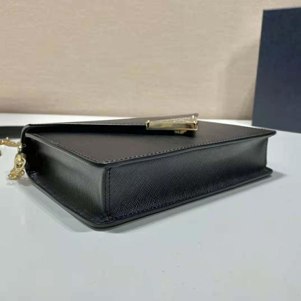 Prada Women Saffiano Leather Shoulder Bag-Black - image 7