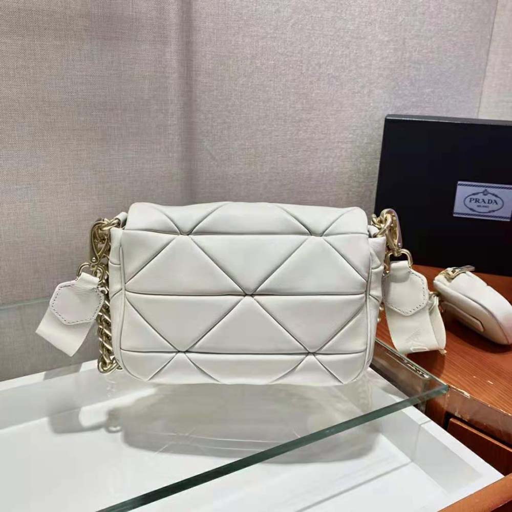 Prada Women System Nappa Leather Patchwork Bag-White - image 5