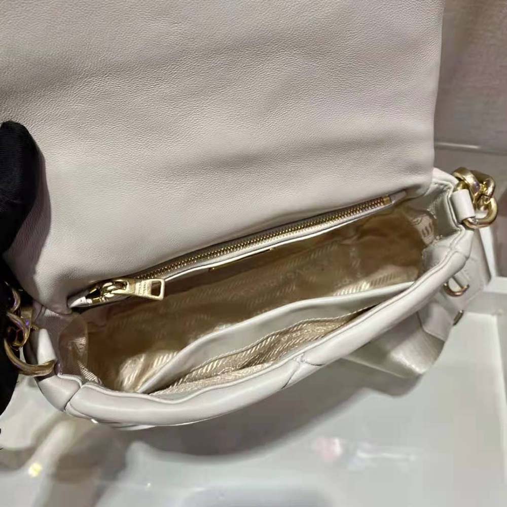 Prada Women System Nappa Leather Patchwork Bag-White - image 8