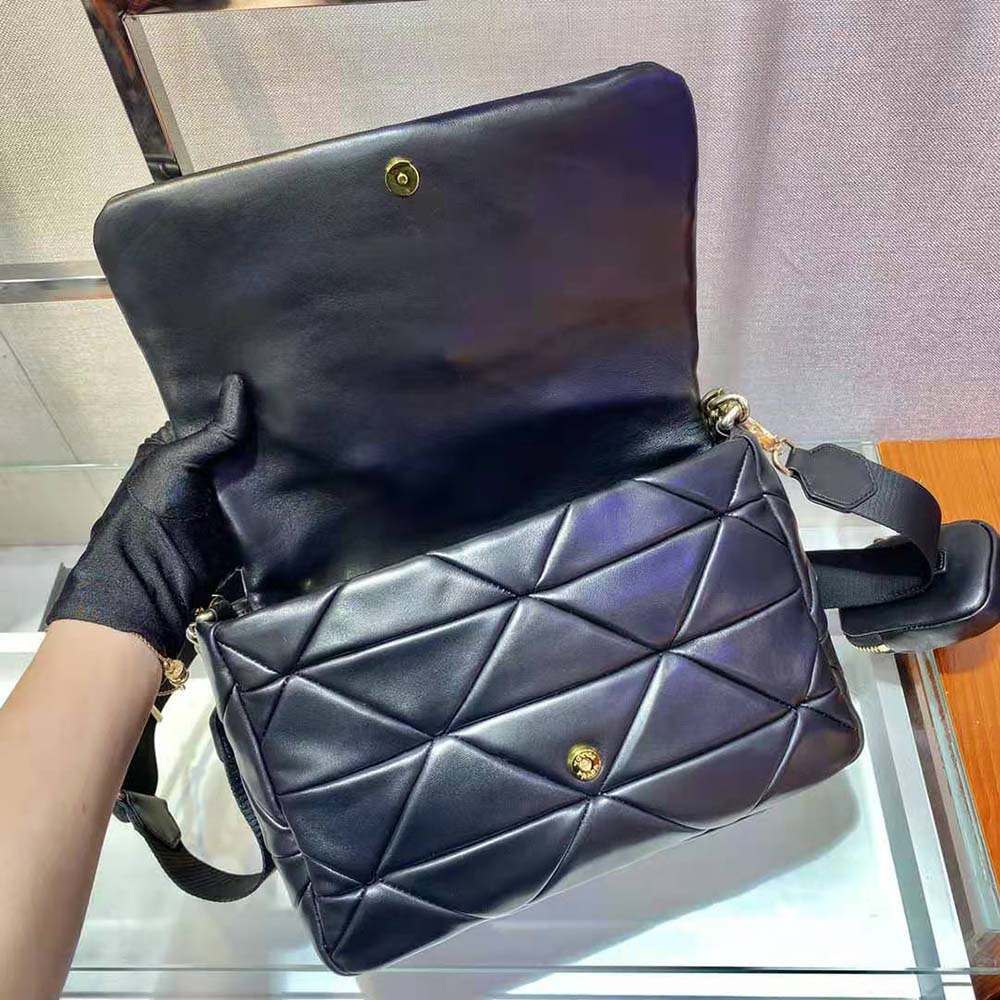 Prada Women System Nappa Leather Patchwork Bag-Black - image 7