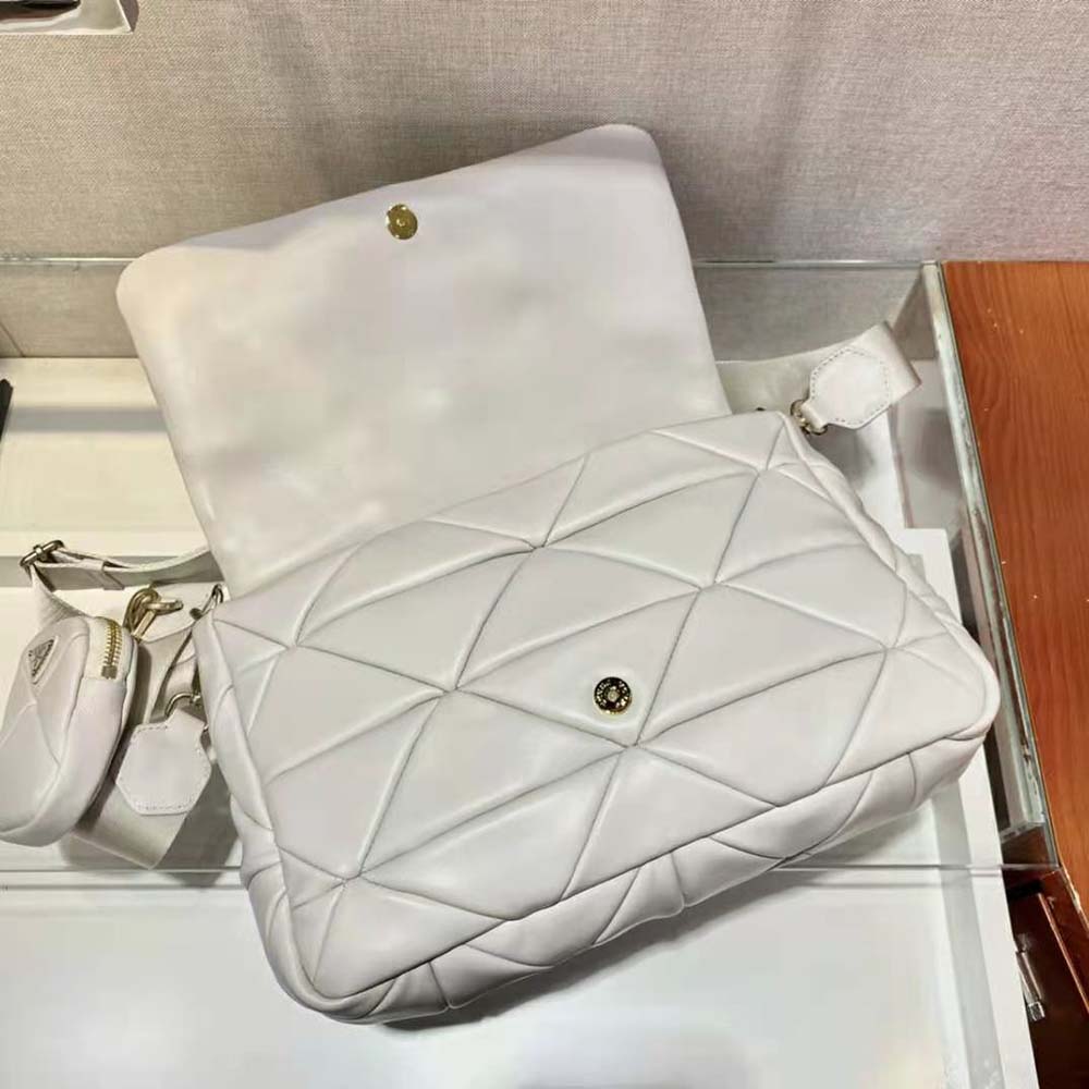 Prada Women System Nappa Leather Patchwork Bag-White - image 7