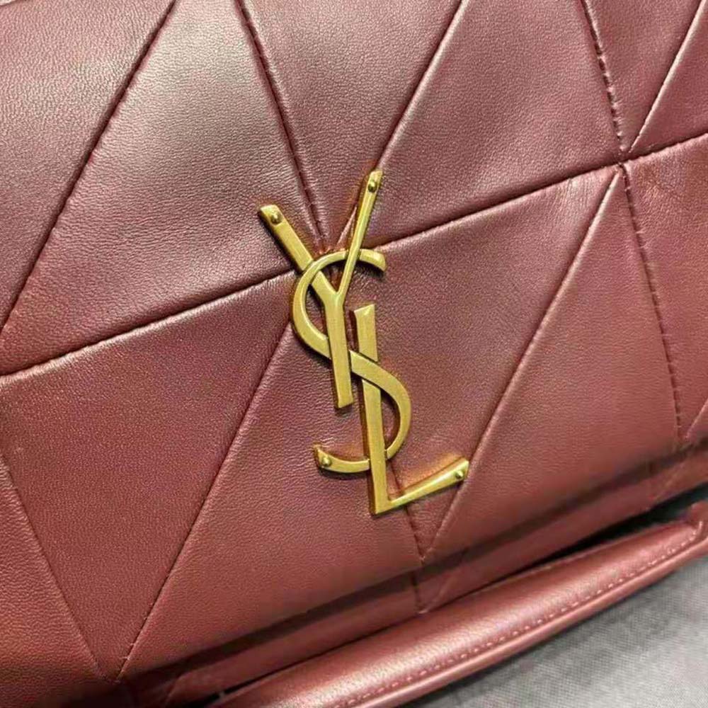 Saint Laurent YSL Women Jamie Medium Carre Reive Gauche in Lambskin-Maroon - image 8