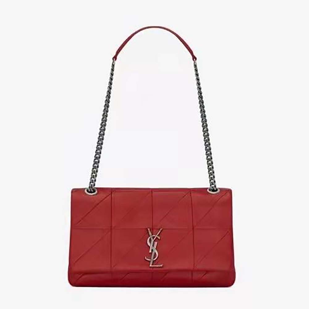 Saint Laurent YSL Women Jamie Medium Carre Reive Gauche in Lambskin-Red - image 1