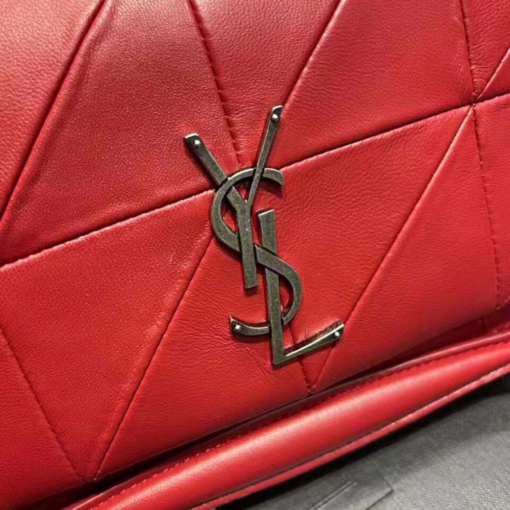 Saint Laurent YSL Women Jamie Medium Carre Reive Gauche in Lambskin-Red - image 9