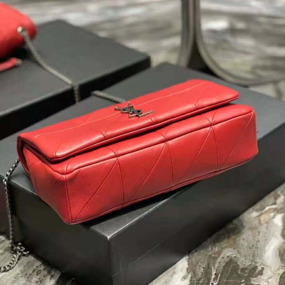 Saint Laurent YSL Women Jamie Medium Carre Reive Gauche in Lambskin-Red - image 7