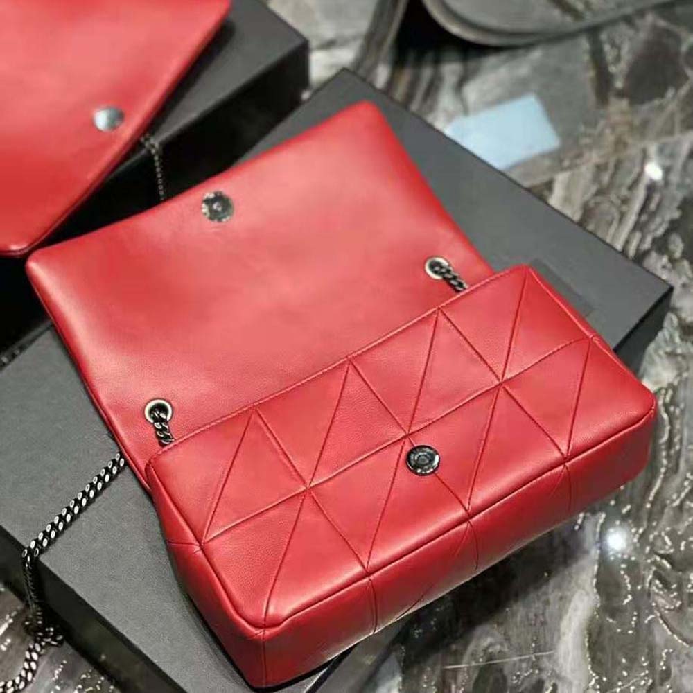 Saint Laurent YSL Women Jamie Medium Carre Reive Gauche in Lambskin-Red - image 8