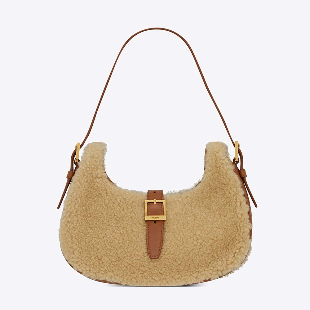 Saint Laurent YSL Women Le Fermoir Hobo Bag in Merino Shearling - image 1