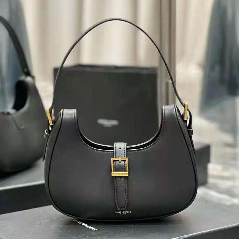 Saint Laurent YSL Women Le Fermoir Hobo Bag in Shiny Leather - image 2