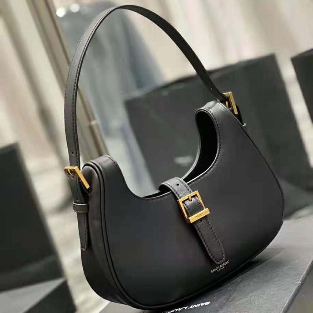 Saint Laurent YSL Women Le Fermoir Hobo Bag in Shiny Leather - image 3