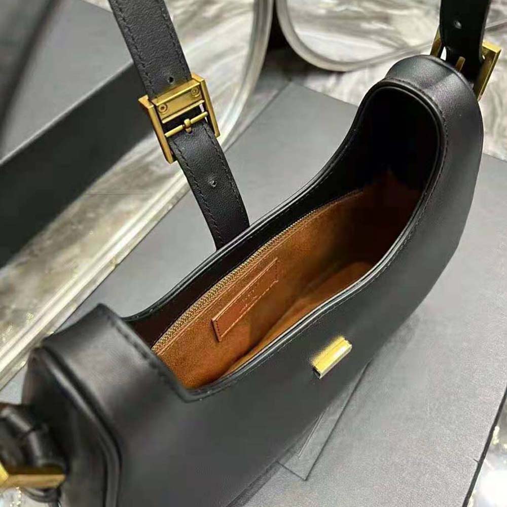 Saint Laurent YSL Women Le Fermoir Hobo Bag in Shiny Leather - image 7
