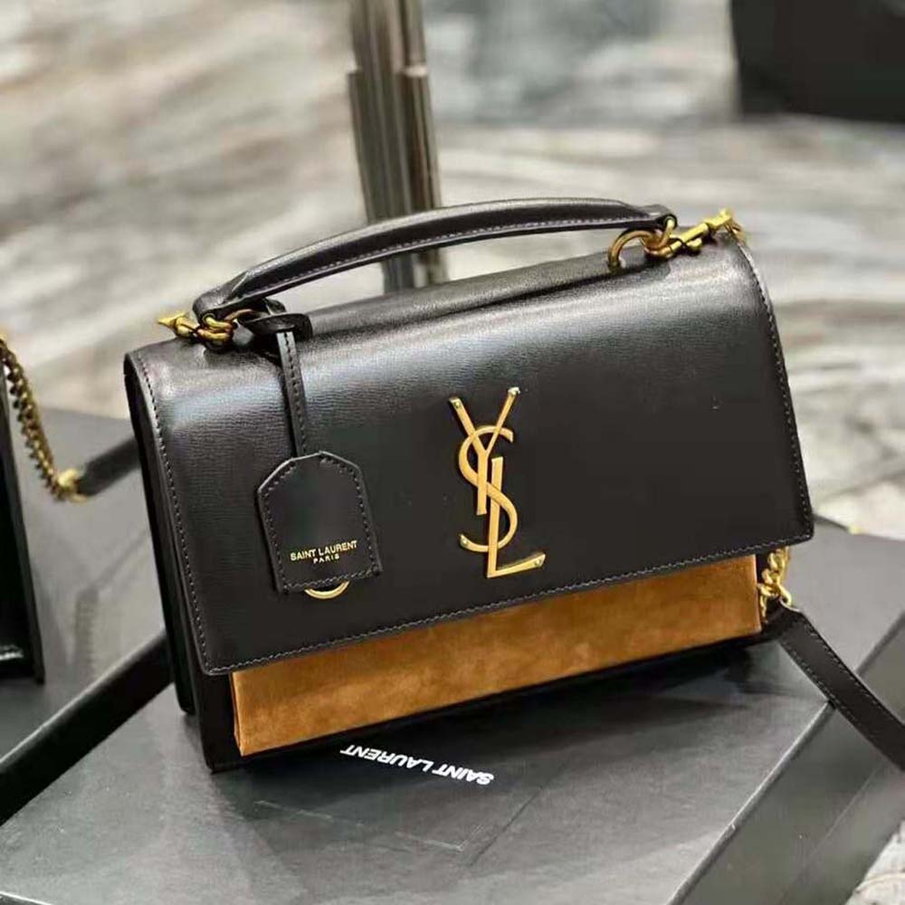 Saint Laurent YSL Women Medium Sunset Satchel in Shiny Vegetable-Tanned Leather - image 3