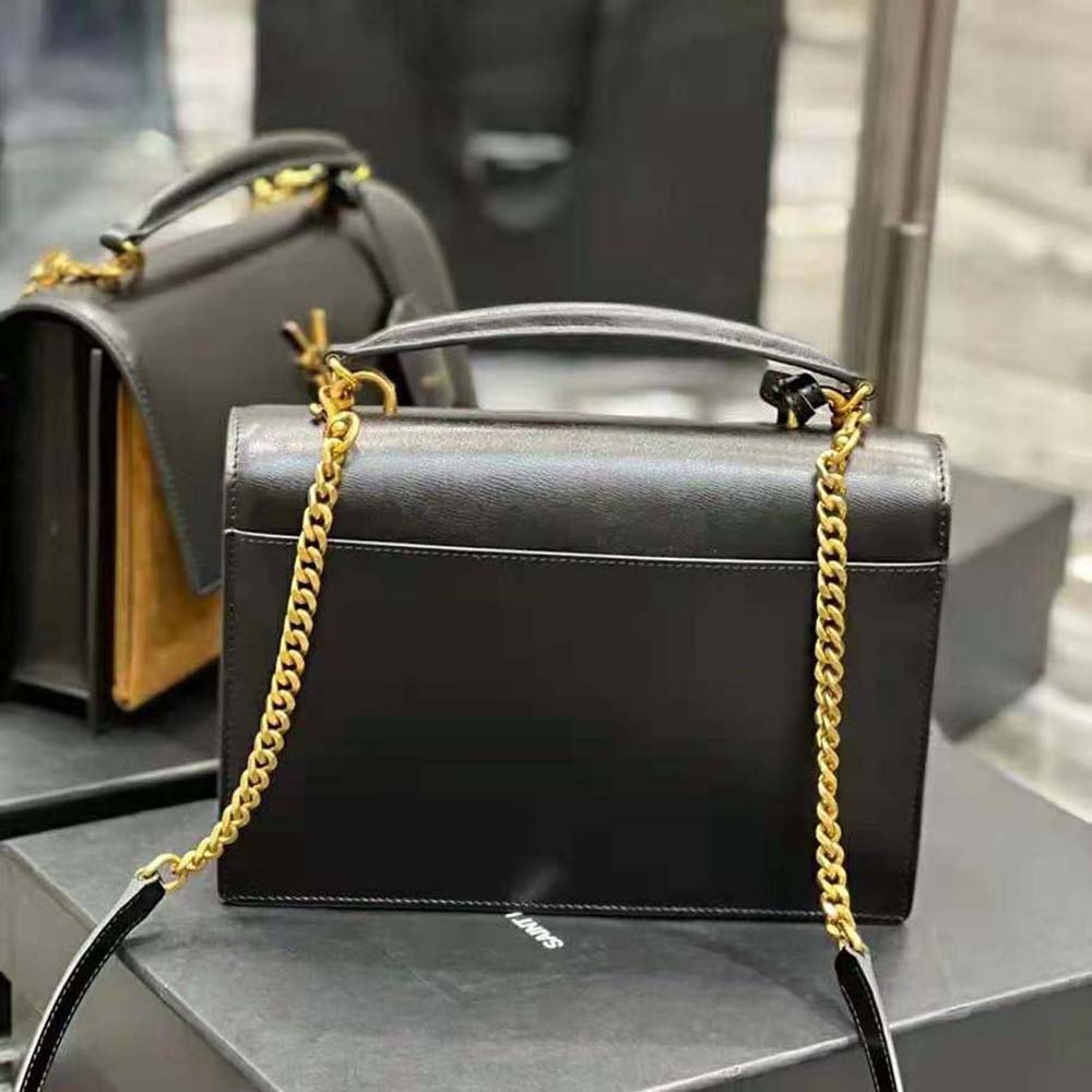 Saint Laurent YSL Women Medium Sunset Satchel in Shiny Vegetable-Tanned Leather - image 6