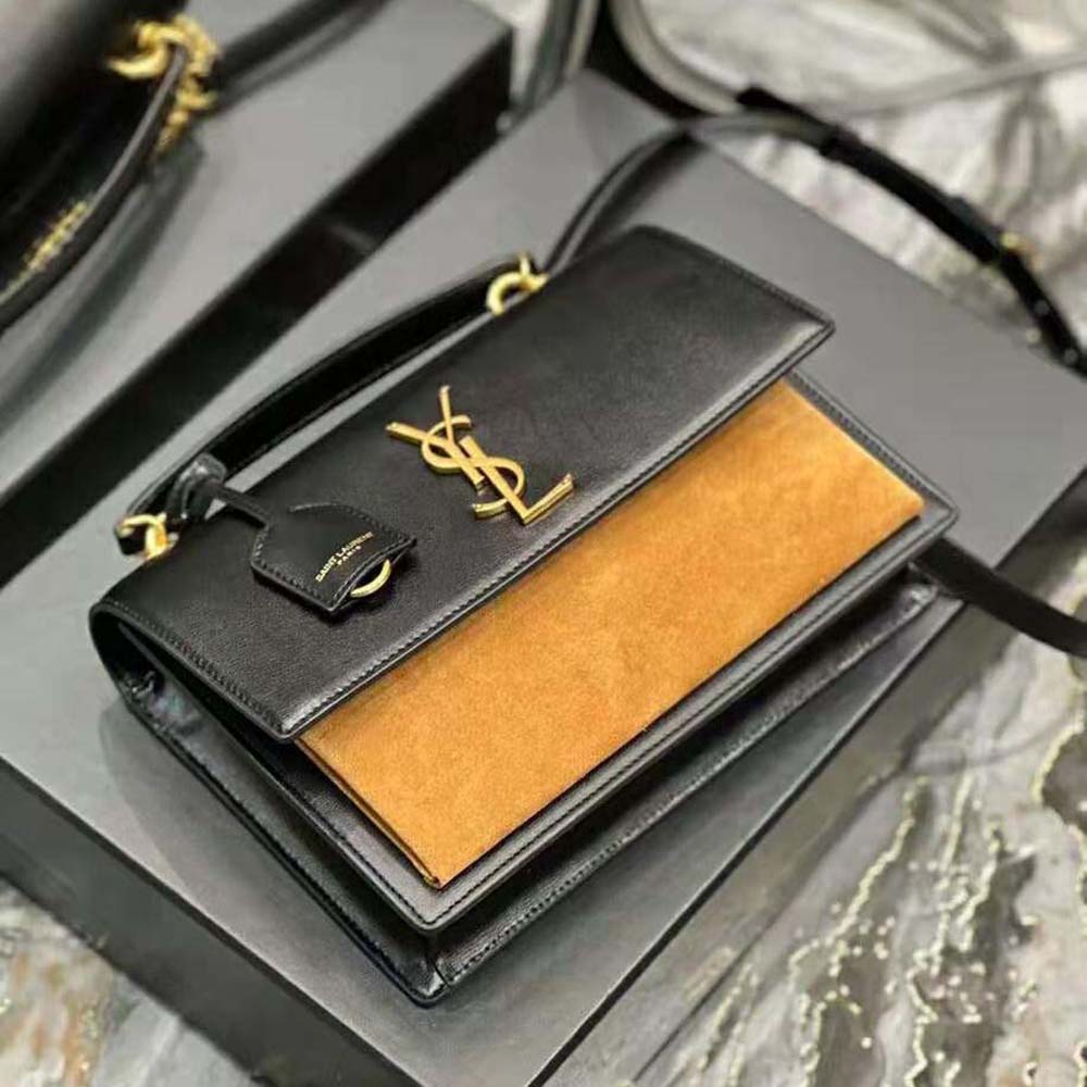 Saint Laurent YSL Women Medium Sunset Satchel in Shiny Vegetable-Tanned Leather - image 5