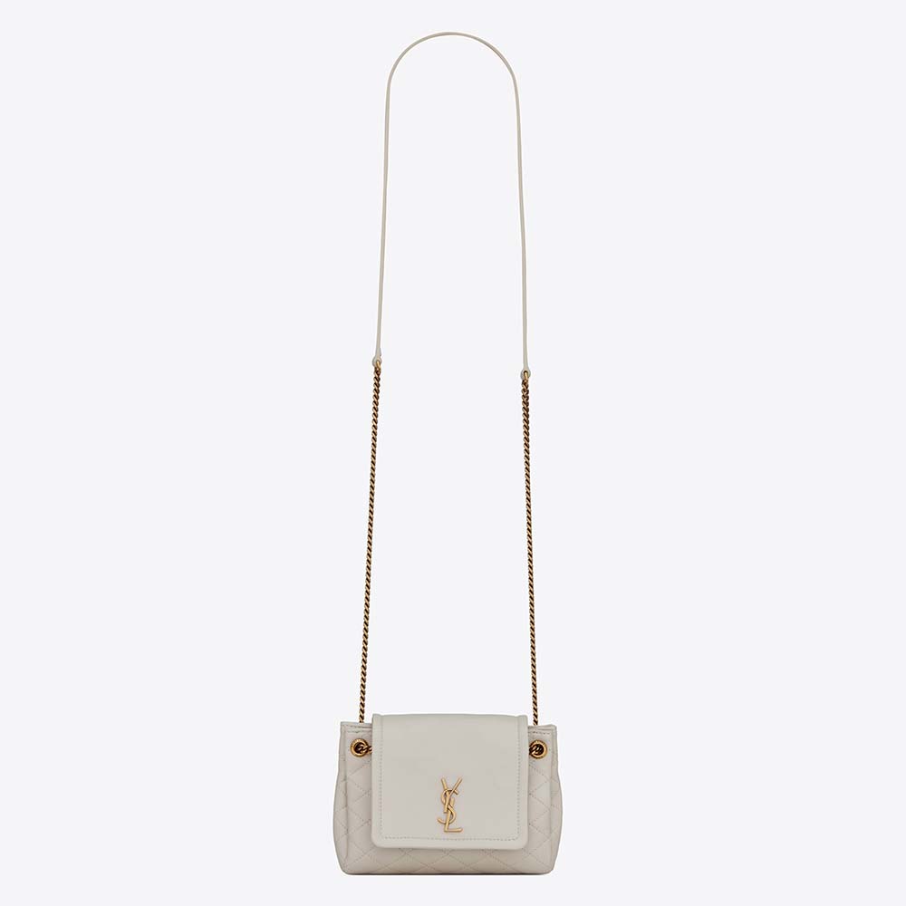 Saint Laurent YSL Women Mini Nolita in Lambskin-White - image 1