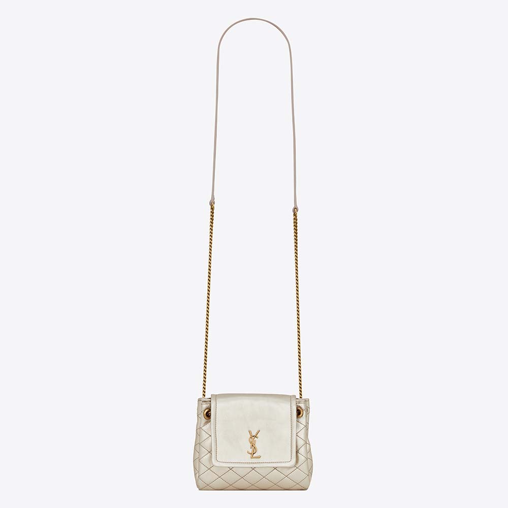 Saint Laurent YSL Women Monogram Mini Nolita in Lame Leather - image 1