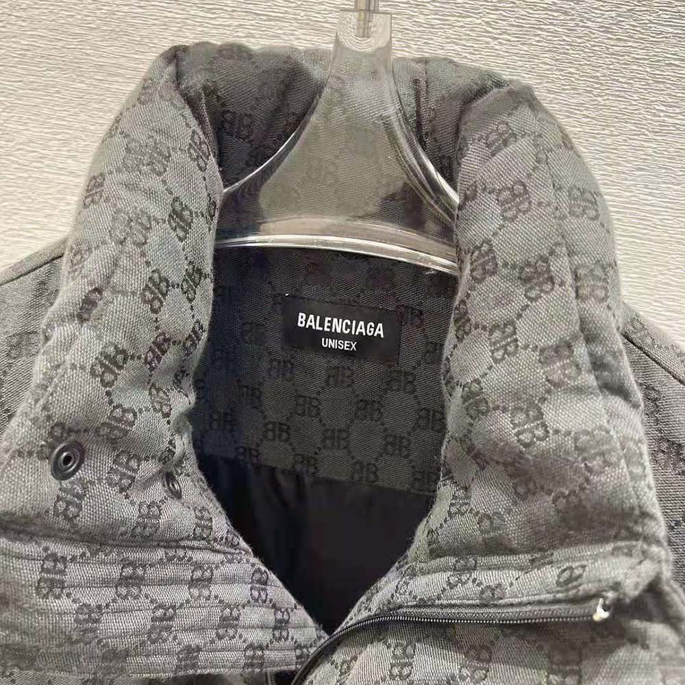 Balenciaga Men Hacker Cocoon Puffer Gilet in Black Canvas Jacquard - image 10