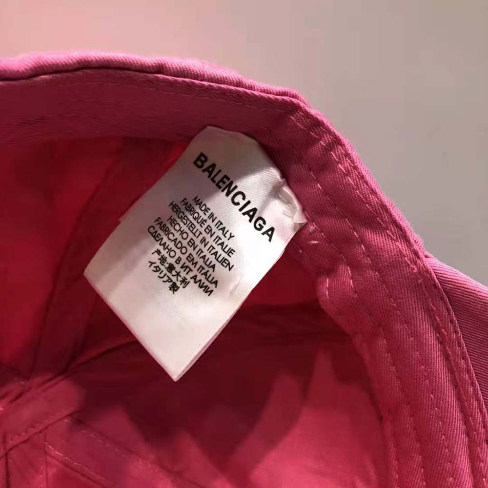 Balenciaga Women Cap in Fuchsia/Black Embroidered Cotton - image 8