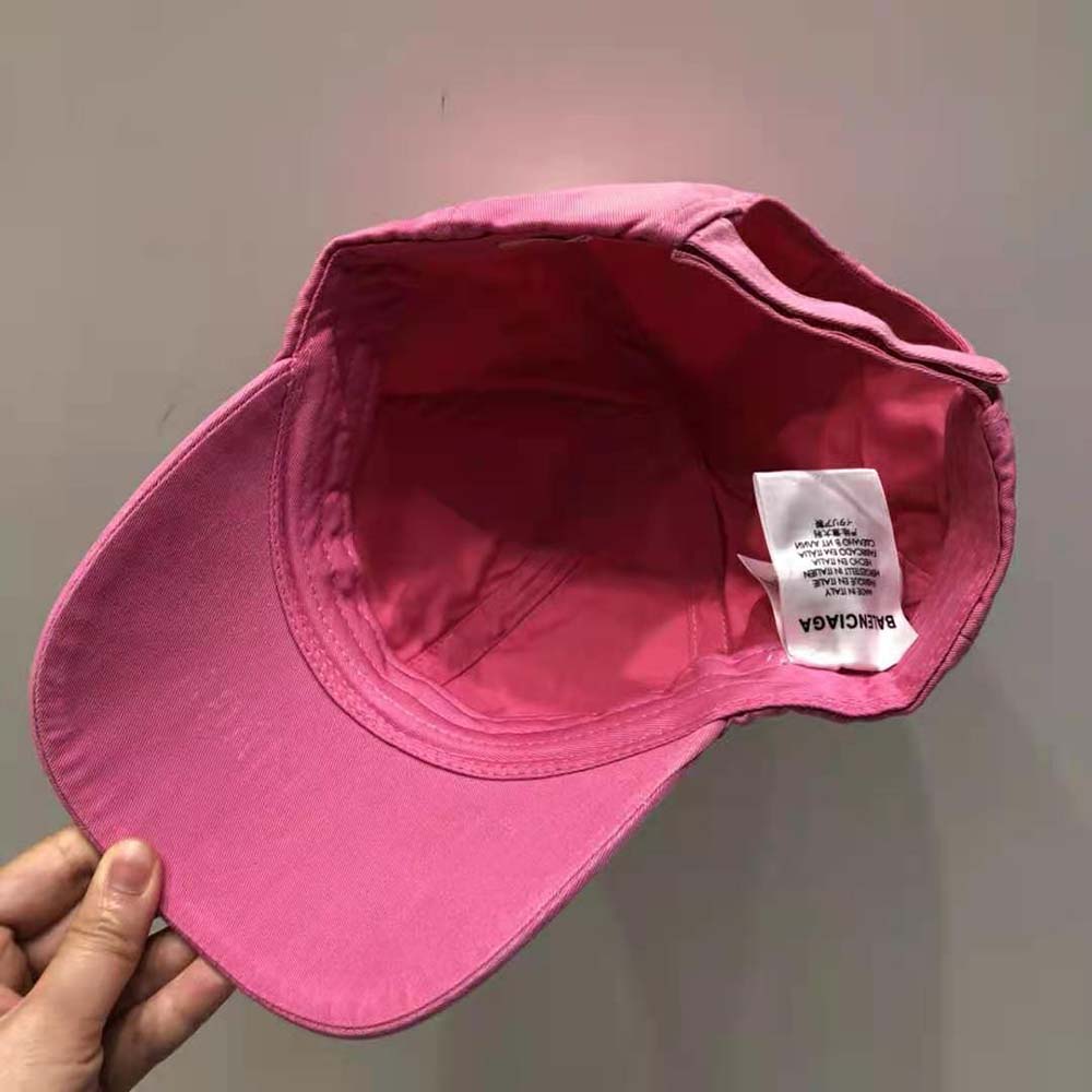 Balenciaga Women Cap in Fuchsia/Black Embroidered Cotton - image 5