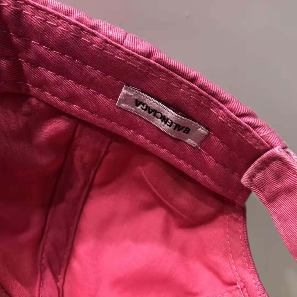 Balenciaga Women Cap in Fuchsia/Black Embroidered Cotton - image 7