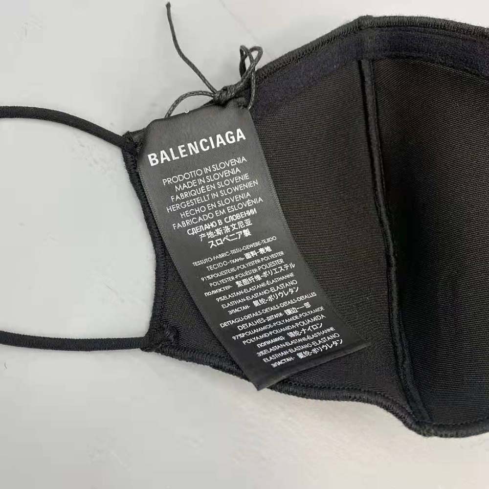 Balenciaga Women Care Mask in Black and White Printed Neoprene - image 9