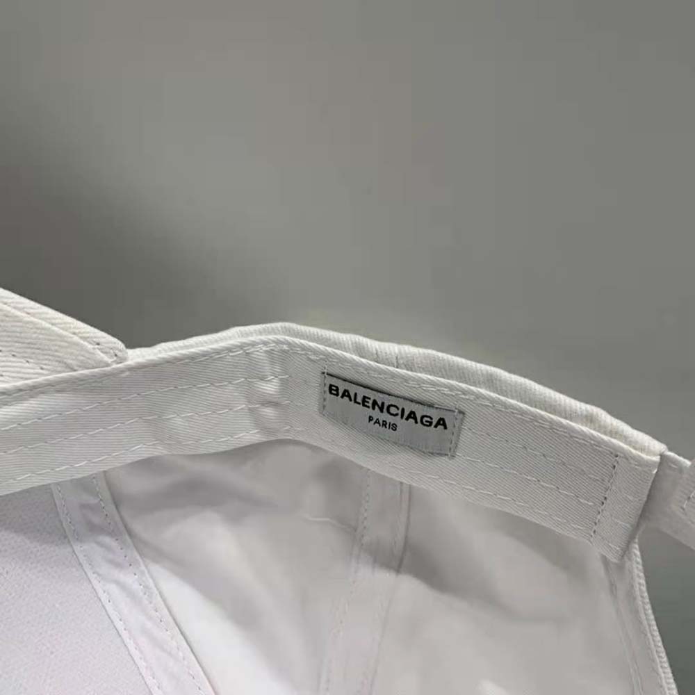 Balenciaga Women Classic Baseball Cap with Balenciaga Embroidered Logo-White - image 7