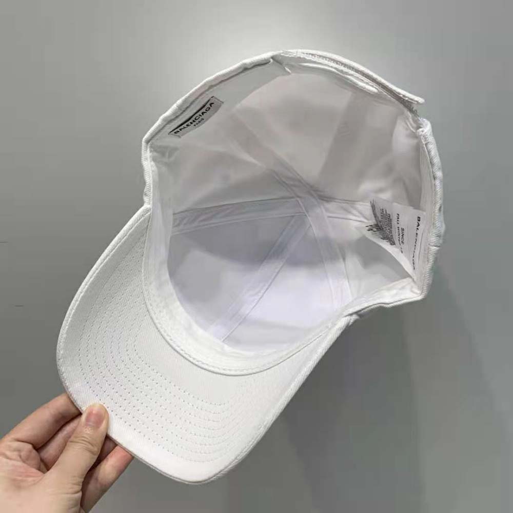 Balenciaga Women Classic Baseball Cap with Balenciaga Embroidered Logo-White - image 5