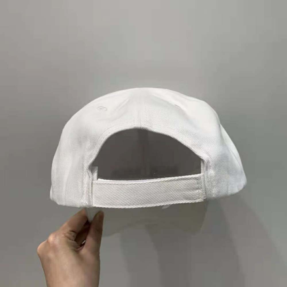 Balenciaga Women Classic Baseball Cap with Balenciaga Embroidered Logo-White - image 4