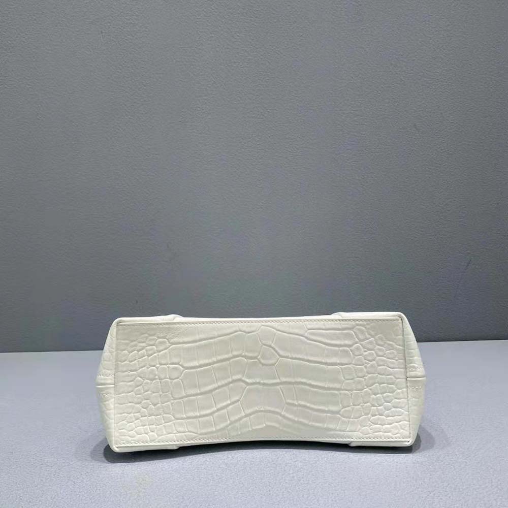 Balenciaga Women Editor Small Bag in Extra Supple Crocodile Embossed Calfskin in White - image 5
