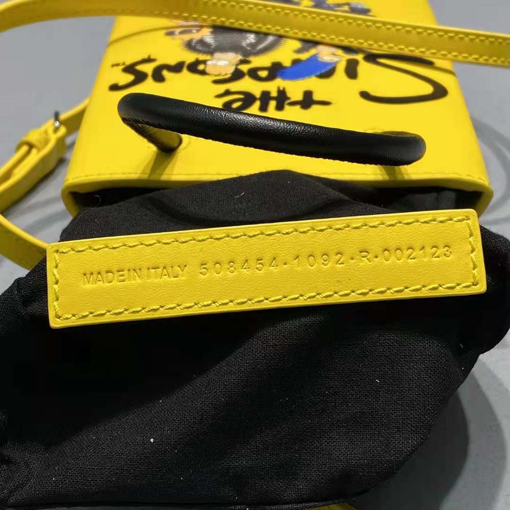 Balenciaga Women the Simpsons Tm 20th Television Mini Shopping Bag in Shiny Box Calfskin in Yellow - image 8