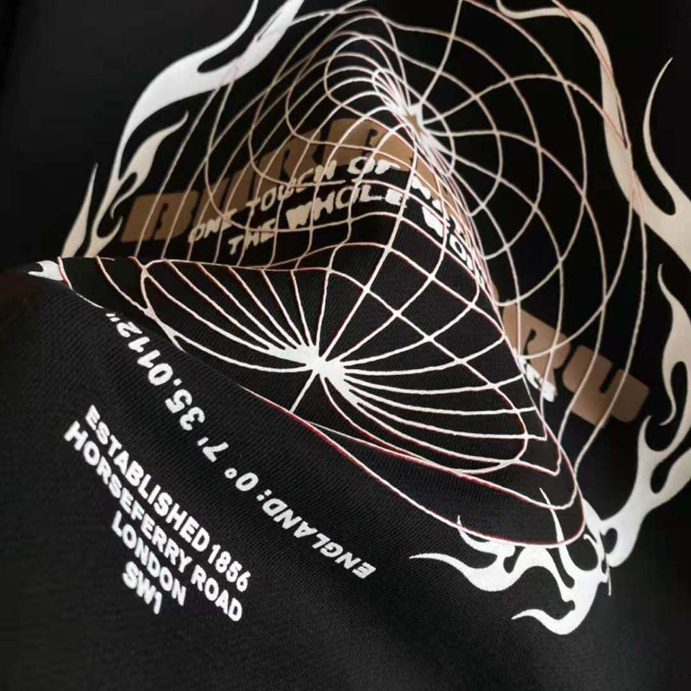 Burberry Men Globe Graphic Cotton Sweatshirt-Black - image 6