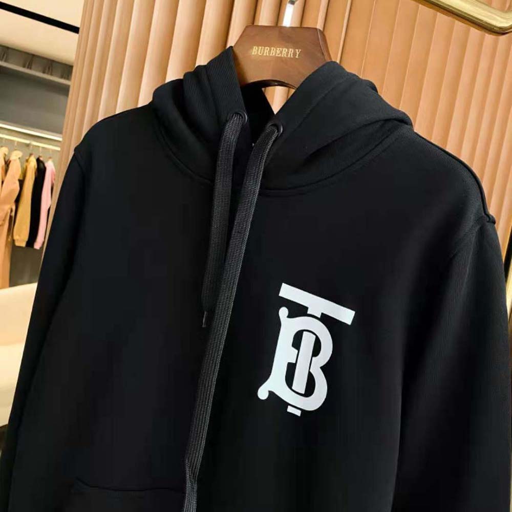 Burberry Women Monogram Motif Cotton Hoodie-Black - image 4