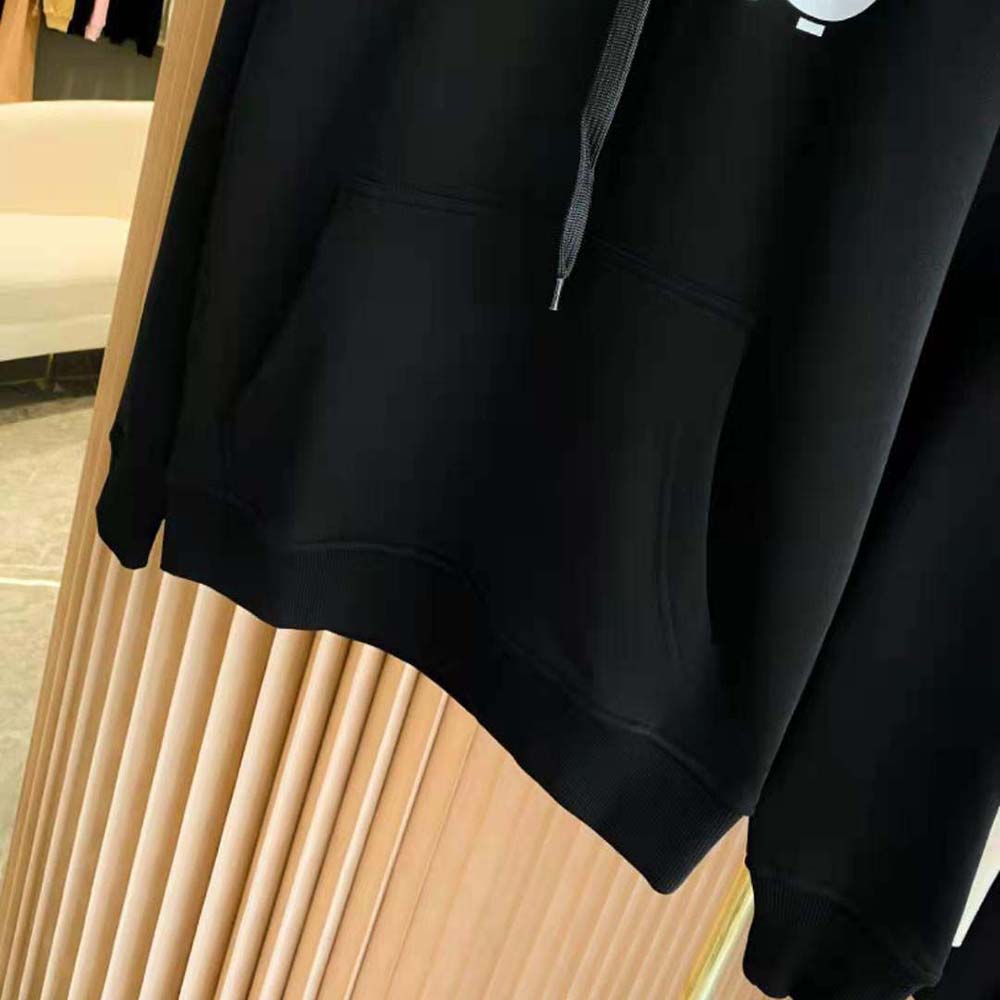 Burberry Women Monogram Motif Cotton Hoodie-Black - image 9