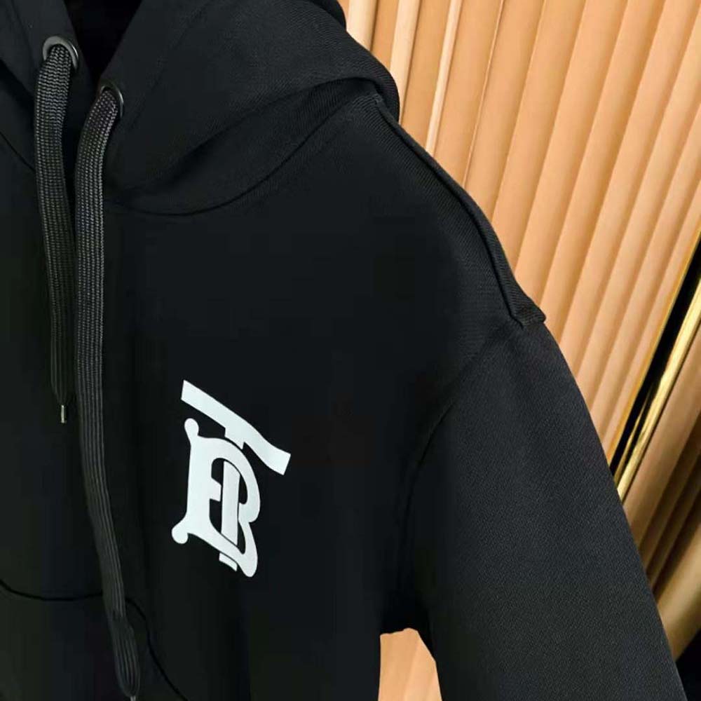 Burberry Women Monogram Motif Cotton Hoodie-Black - image 7
