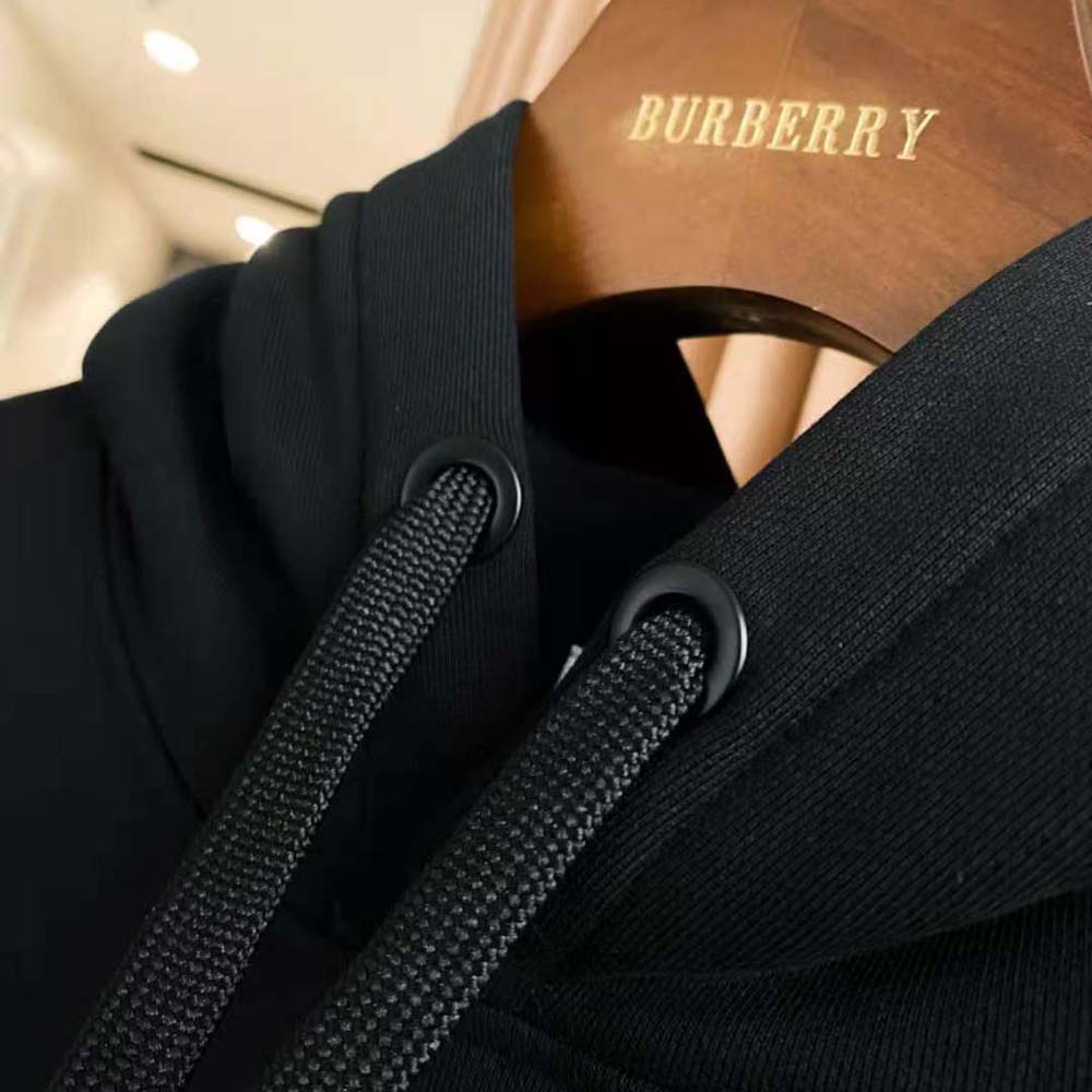 Burberry Women Monogram Motif Cotton Hoodie-Black - image 5