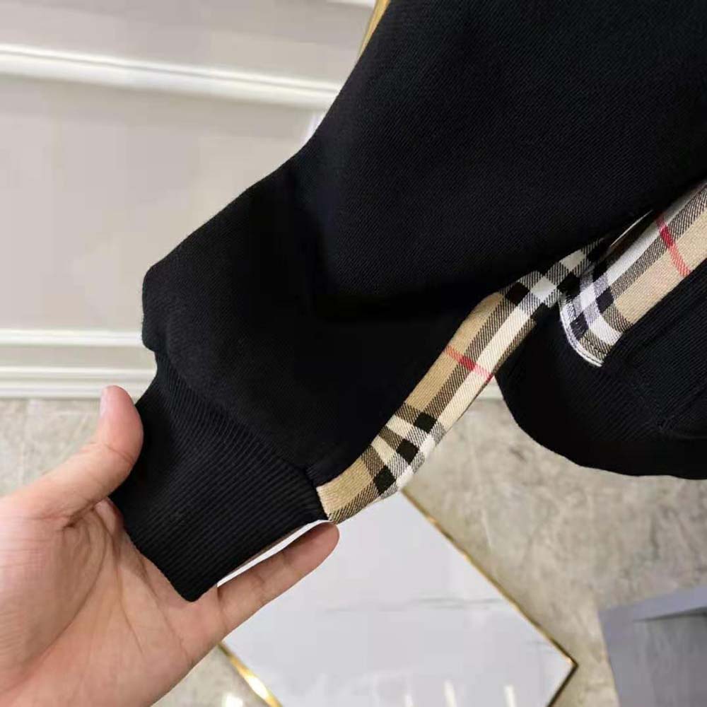 Burberry Women Vintage Check Panel Cotton Hoodie-Black - image 6