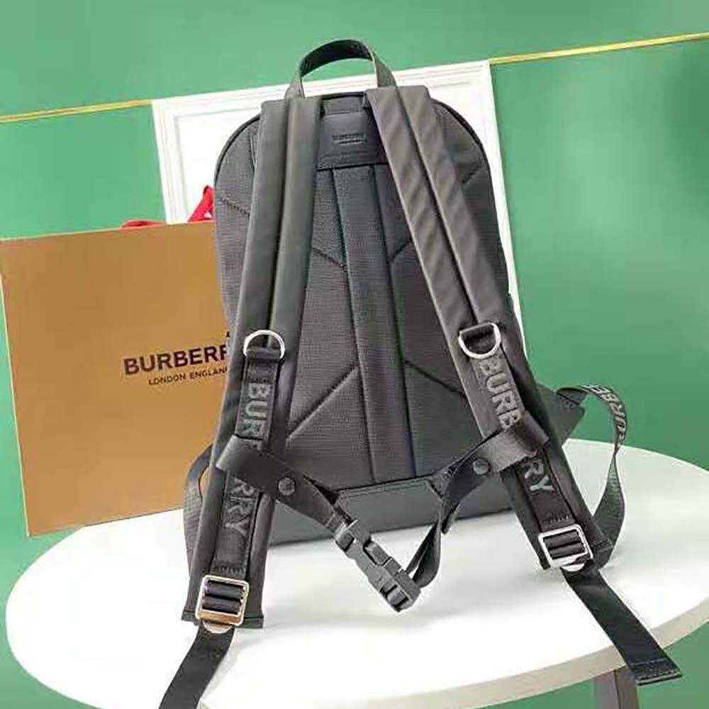 Burberry Women Large Logo Print Nylon and Leather Backpack-Black - image 4