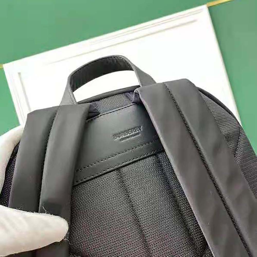 Burberry Women Large Logo Print Nylon and Leather Backpack-Black - image 9