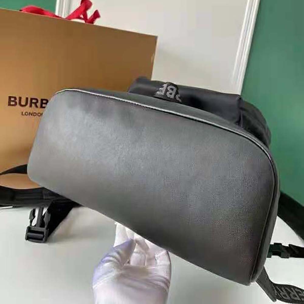 Burberry Women Large Logo Print Nylon and Leather Backpack-Black - image 5